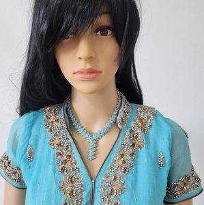 Beautiful party wear with matching jewelry